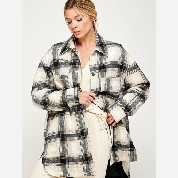Plaid Shirt Jacket – Padded, Cozy Layering Piece - Picture 4 of 9